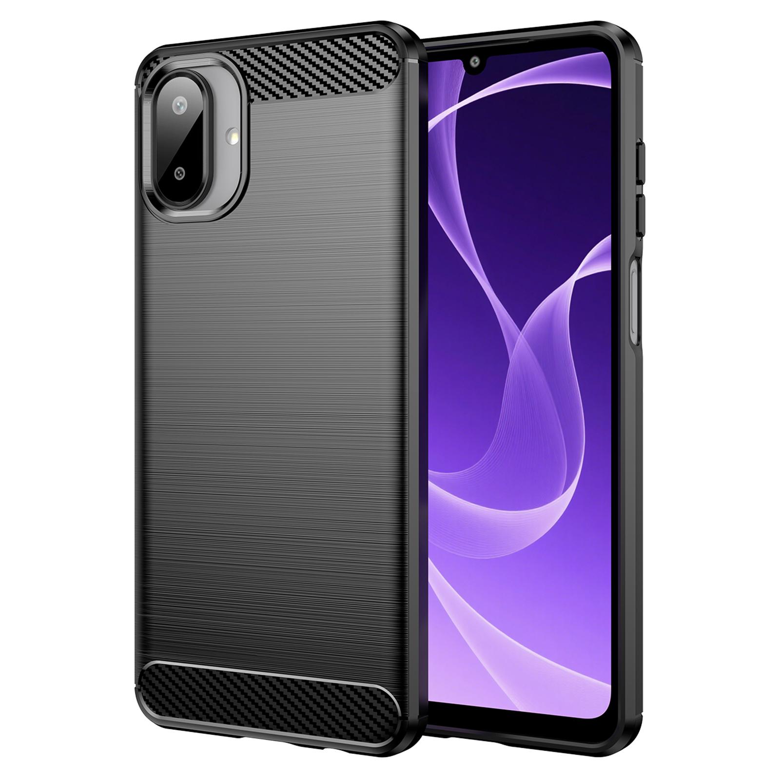 

For Samsung Galaxy A07 Case Protective Phone Cover Carbon Fiber Texture Brushed Black