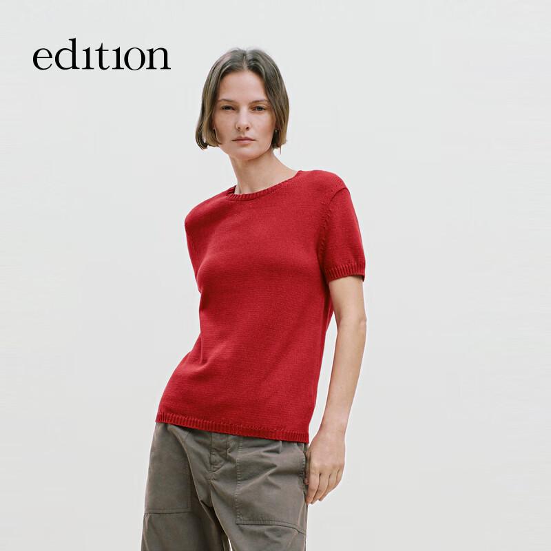 EditionE+ 2026 Spring Short Sleeve Cotton Cashmere Sweater