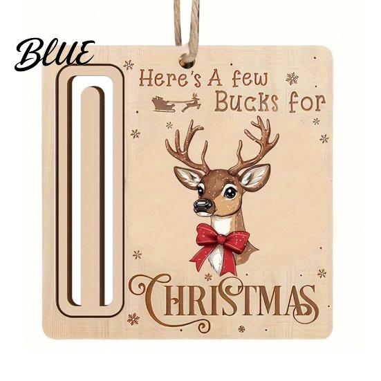 Christmas Tree Wood Cash Gift Money Holder Santa Reindeer Decorations Rustic Ornament Wooden Card Creative