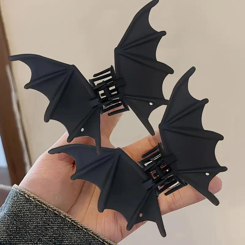 1pc Large Metal Bat Wing Hair Clip - Gothic Punk Style Ponytail Holder for Women, Perfect for Halloween & Christmas Parties