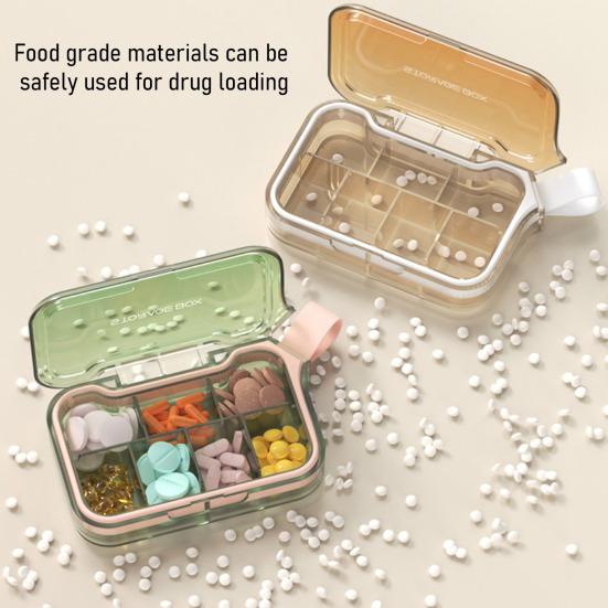 Pill Box Easy to Carry Pills Organizer with Handles And Leak-Proof Compartments Holder for Travel Gym Work