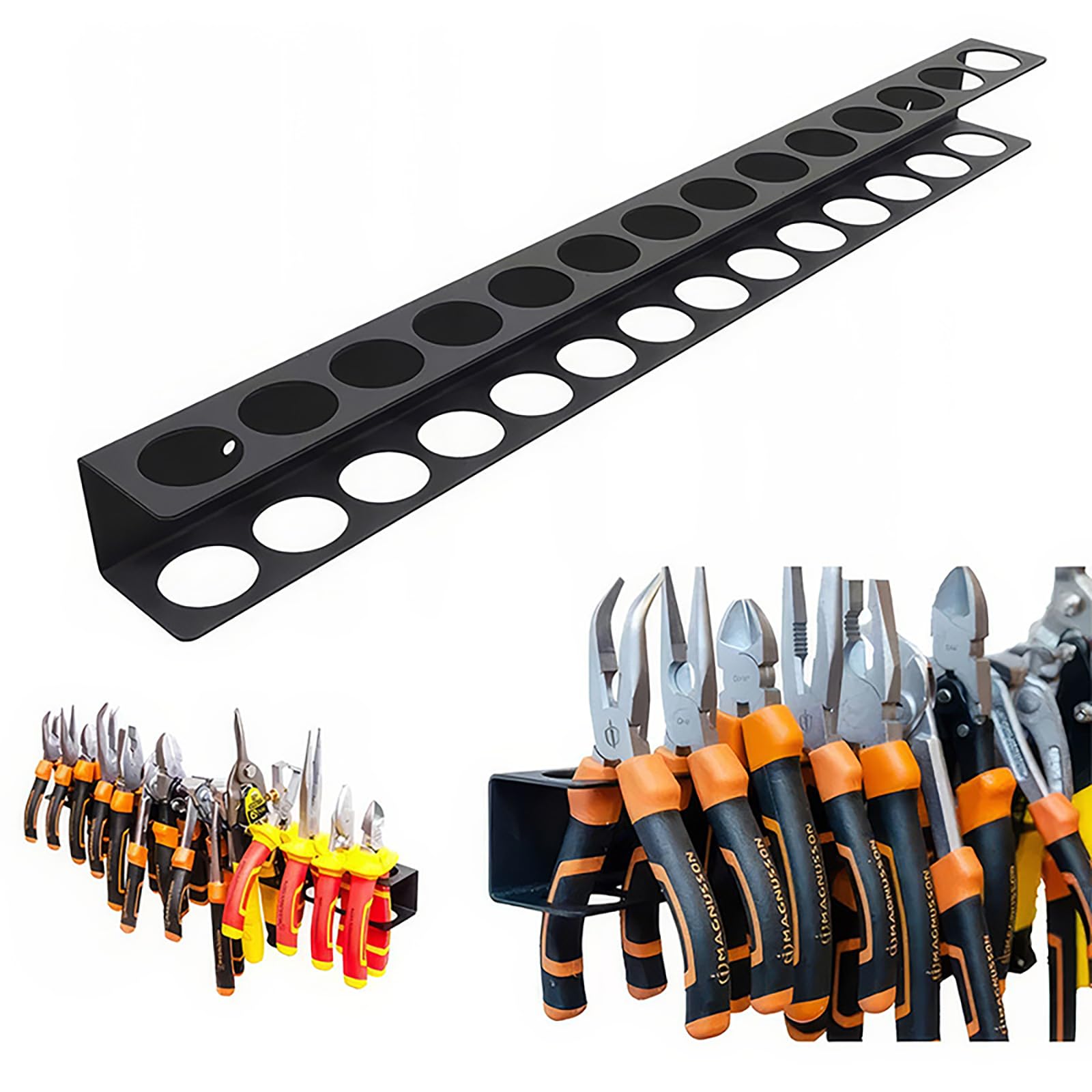 

Lakymisy Tool Rack with Screwdriver and Pliers Multifunctional Tool Storage Tool Organizer for and Hand Tool Storage Wall-Mounted Holder, Rack, чорний
