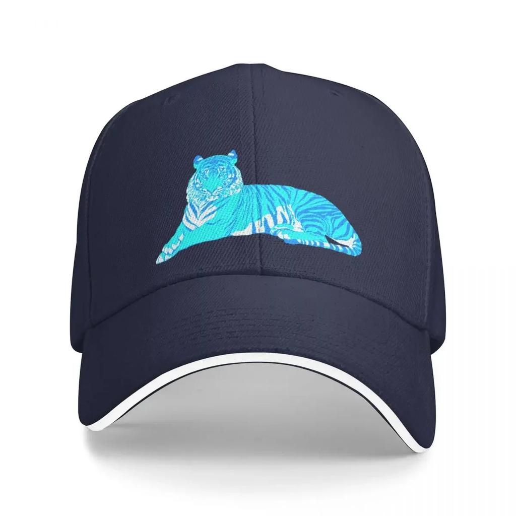 Turquoise Irritated Tiger Baseball Cap Sunhat Rugby Luxury Hat Caps For Women Men's