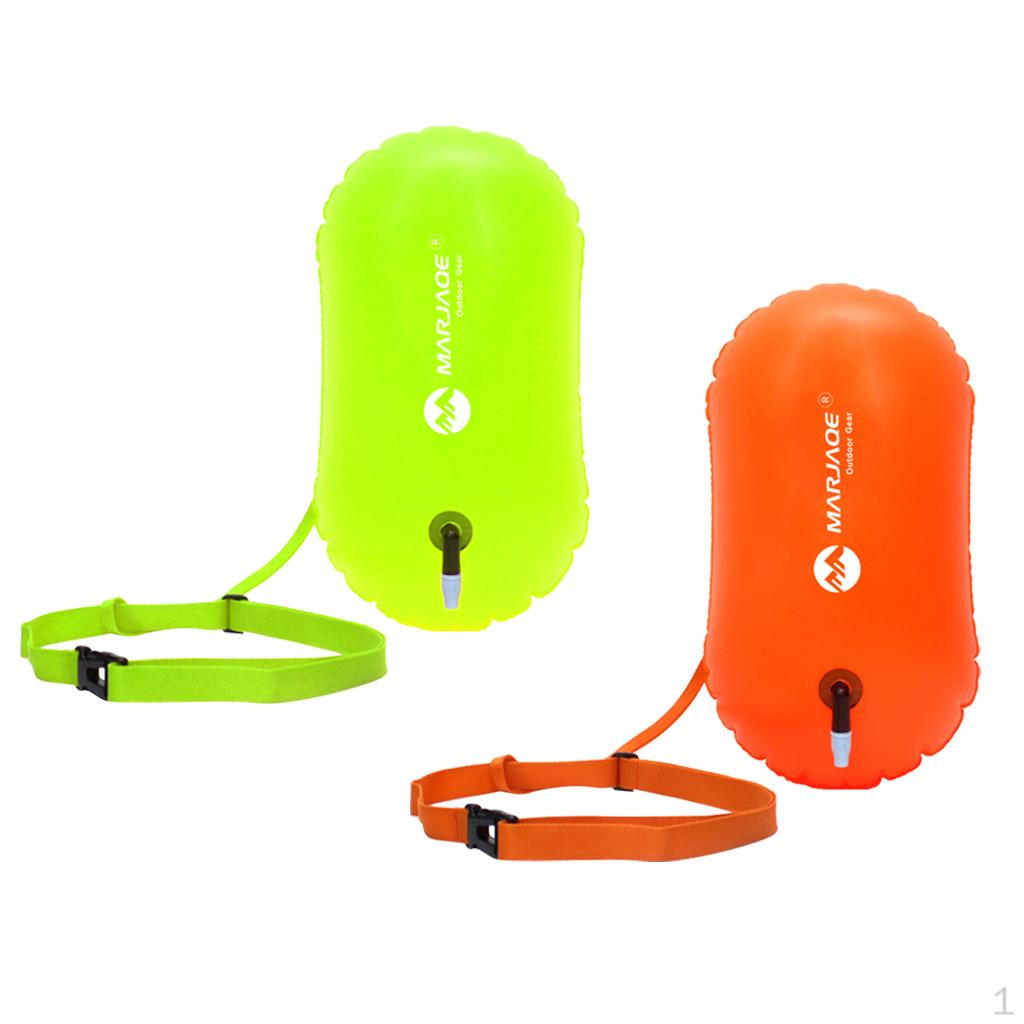 2Pcs Inflatable Swim Buoy Tow Float for Wild and Swimming Kayaking Fishing Snorkelling
