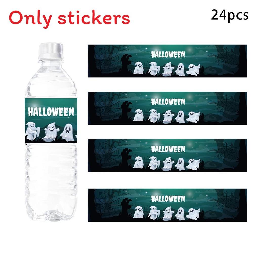 Self Halloween Adhesivewine Bottle Stickers With Pumpkin Print For Party Venue