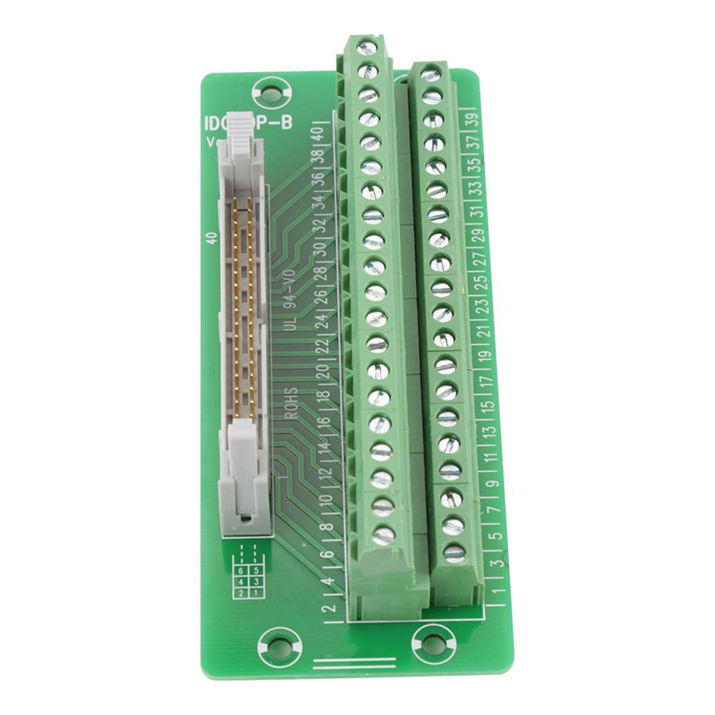 IDC40P 40Pin Male Header Breakout Board Terminal Block Connector PLC Interface with Bracket