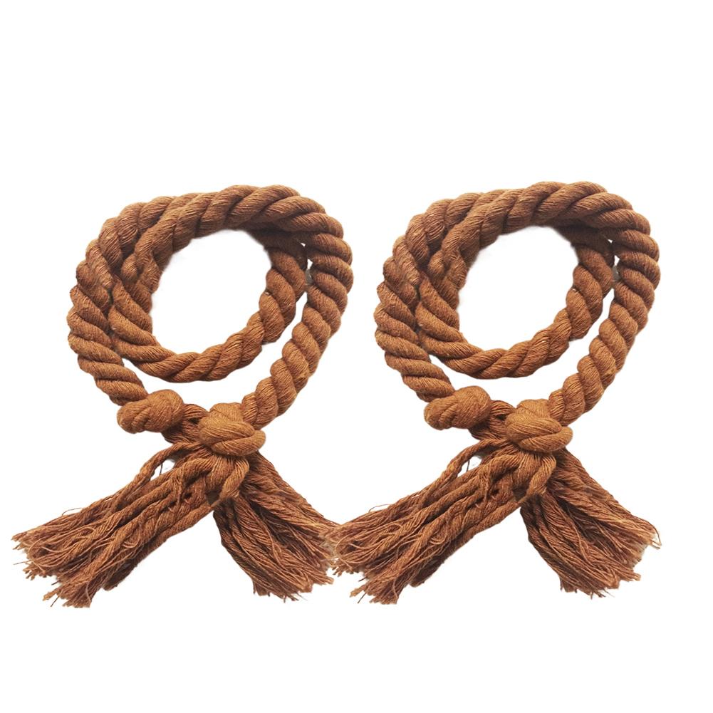 2PCS Curtain Tiebacks Wide Application Curtain Ties Anti-scratch Tassel Decor Cotton Flax Exquisite Curtain Ropes