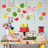 Set di 30 Spirali Frutta da Appendere per Feste Spirali a Tema Frutta Decorazioni Frutta Vivaci per Celebrazioni di Bambini