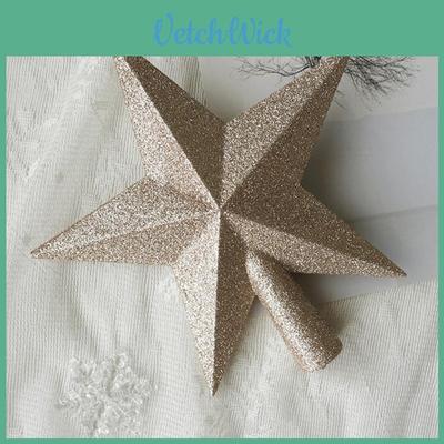Christmas Tree Topper Star With Gold Glitter For Holiday Decor