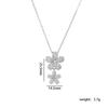 Elegant Hollow Flower with Zircon Pendant Necklace Stainless Steel Chain Jewelry Gifts for Women Teen Girls