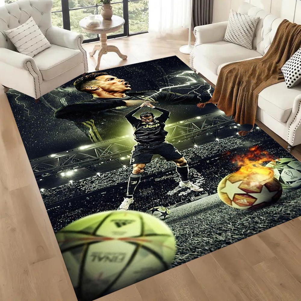 Ronaldo's Vodafone Legacy Square Rugs Are a Great Choice for Living Rooms, Bedrooms, Home Décor, and As Gifts.