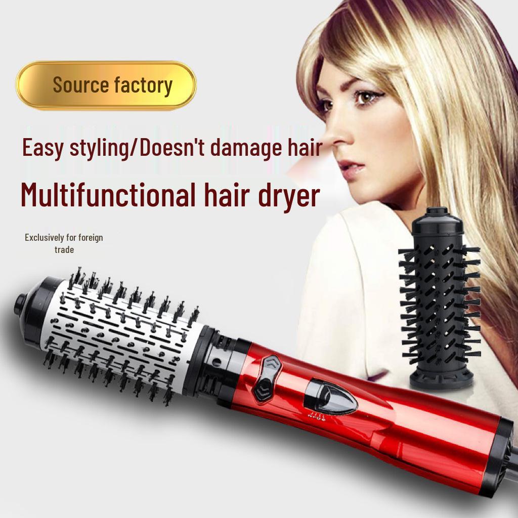 

2-in-1 Electric Hair Styling Tool: Automatic Curling Iron & Straightener with Cold/Hot Air Comb US Plug золотой
