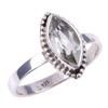 Natural Green Amethyst Gemstone 925 Solid Sterling Silver Jewelry Ring S.10 Z4L77