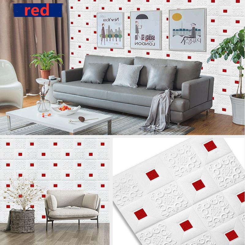 Self-adhesive Anti-collision Romantic and Warm Children's PE Foam 3D Wallpaper DIY Decorative Embossed Wall Stickers 70CM X 70CM