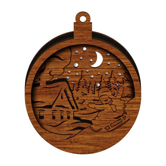 Magnetic Fridge Magnets for Christmas 3D Wooden Light Up Ornament, Layered House Tree Snowman Reusable Festive Decorations Nativity Scene Hanging