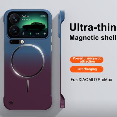 Barevně přechodový Ultra tenký Bezrámový Magnetický Kryt Pro Pro Xiaomi Mi 17 1 14 Pro Max PC Tvrdý Nárazuvzdorný Matný Kryt
