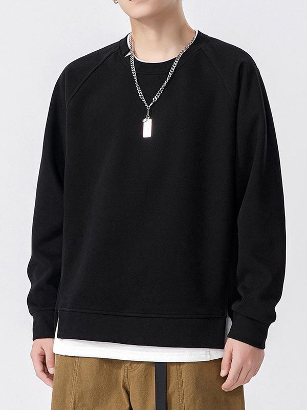 2025 Herbst/Winter Trendiger Schwerer Herren-Kapuzenpullover im Fake-Zweiteiler-Look - Lässig Locker Rundhals Langarm