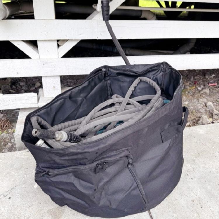Weatherproof Garden Hose Storage Bag With Secure Zippers Large Capacity Organizers For Yard Maintenance Tools