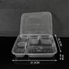Disposable Thickened Food Container 3 4 5 Compartments with Lid for Canteen Business Meal Delivery