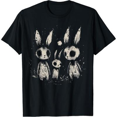 Creepy Cute Bunny Rabbits Horror Goth Grunge Alt Aesthetic T-Shirt