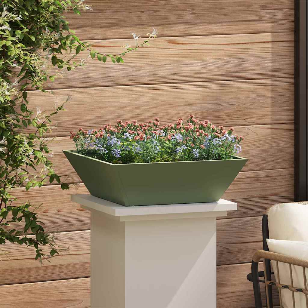Garden Planter Set 5 Pcs Olive Green 50 X 50 X 15 Cm