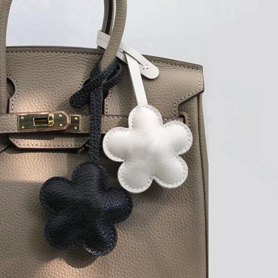 Cute Flower Keychain Women's Exquisite Bag Pendant Creative PU Leather Car Keyring Hand Rope Bag Charm Jewelry Accessory Gifts