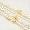 6Pcs/Set Seaside Shell Rice Beads Necklace Bracelets Set for Women Vintage Gold White Color Stacked Jewelry Set Beach Party Gift