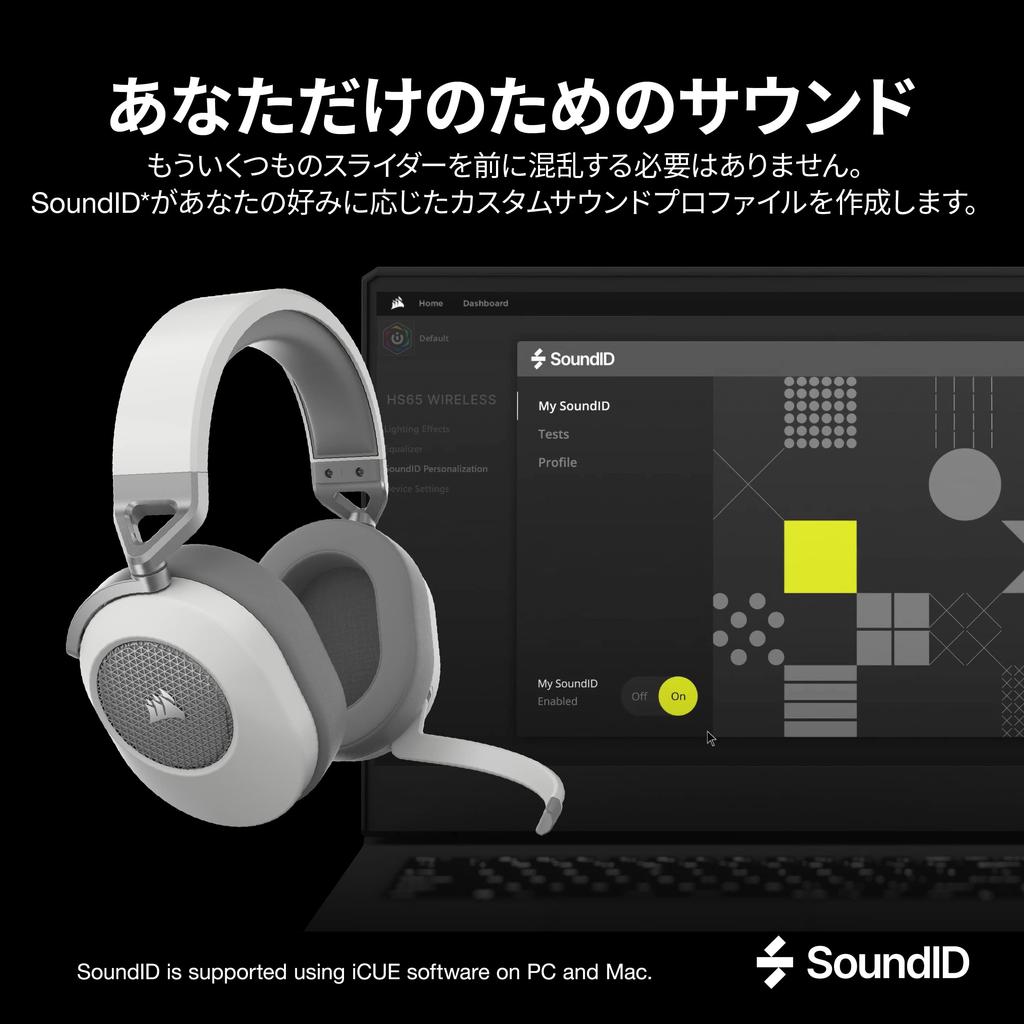 CORSAIR HS65 WIRELESS Gaming Compatible with and Headset, White, PC, PS5, PS4, CA-9011286-AP2