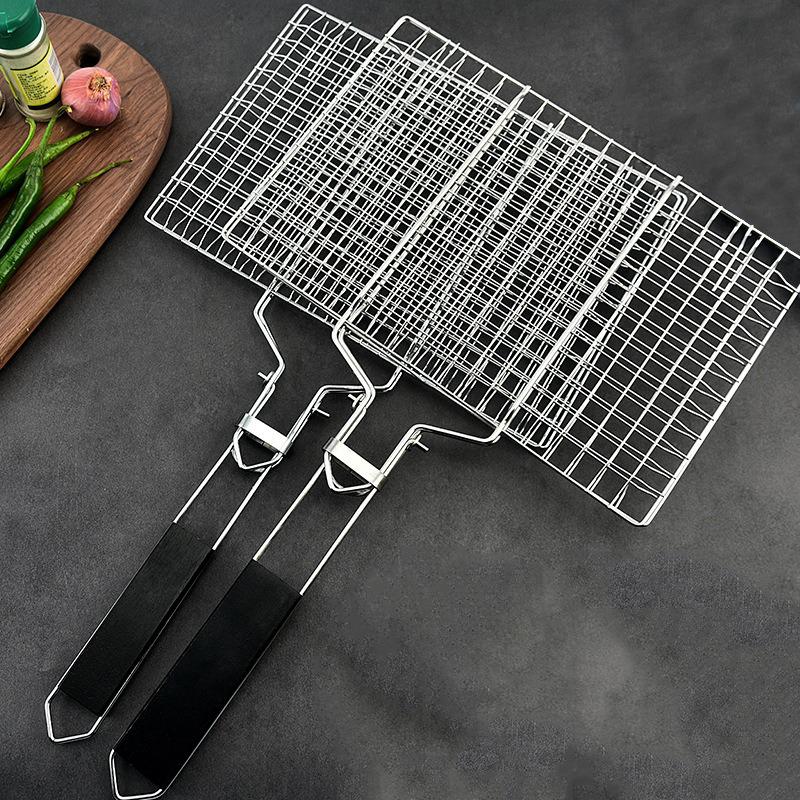 304 Edelstahl BBQ Mesh Antihaft-Grillkorb Grill Mesh-Matte Fleisch Gemüse Steak Picknick Party Barbecue-Werkzeug