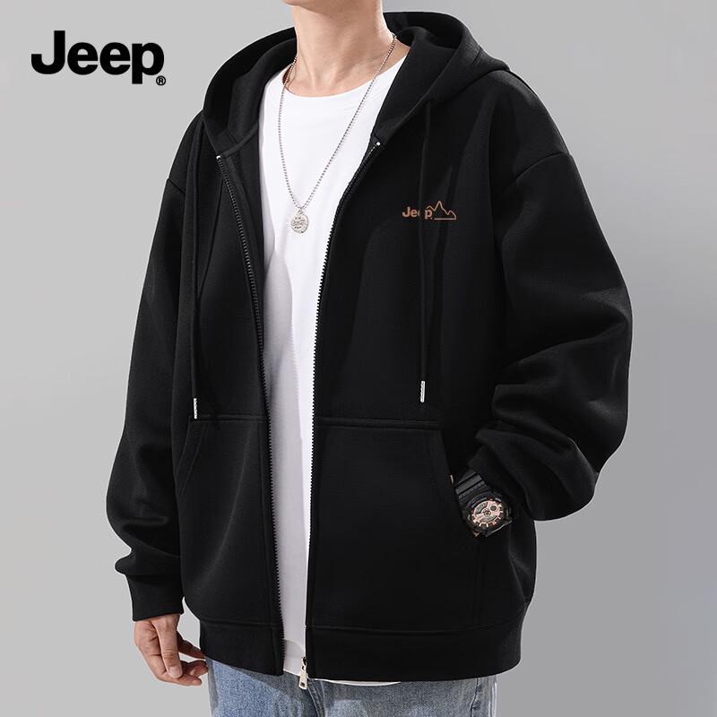 

Jeep Men s Spring/Autumn Zip-Up Hoodie Sweatshirt L