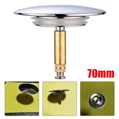 1Pcs Durable Pop Up Waste Stopper Bathtub Plug Brass Only Flat Seal Bath Stopper 70mm Adjustable Bathroom Tub Drain Filter