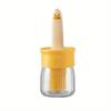 Portable Baking Sauce Cream Bottle Oil Container Brush,Glass Oil Dispenser with Basting Brush,Oil Bottle Kitchen Cooking