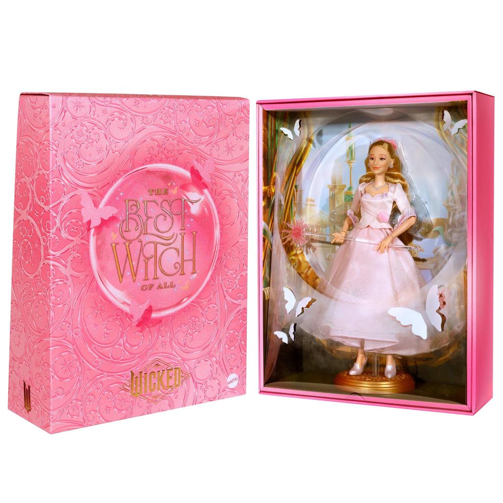 Mattel Universal Glinda fashion doll with removable outfit inspired by the Amazon Pictures' Wicked movie. exclusive.
