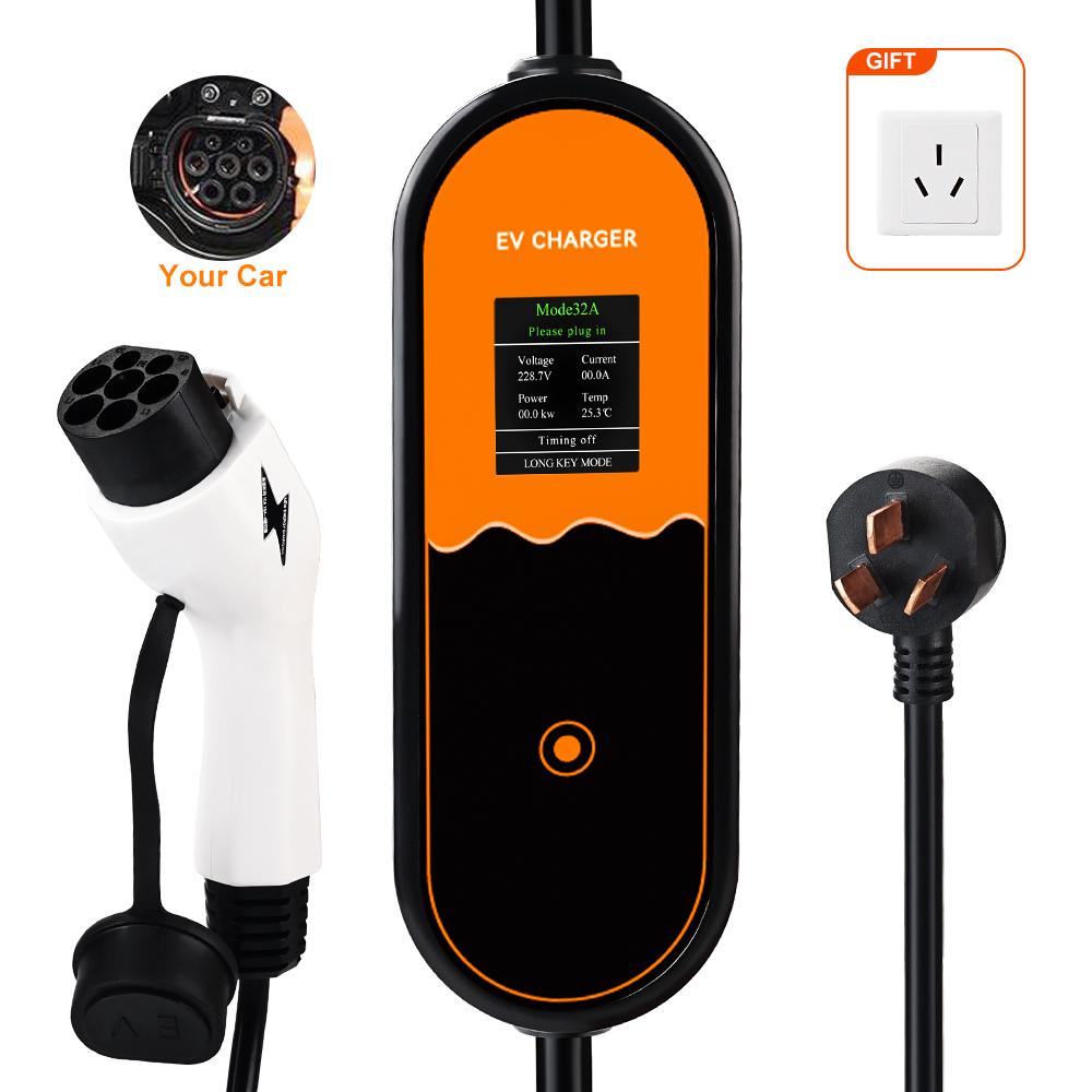 JDMEX 32A 7KW GBT EV Portable Charger 3.5KW 16A 1Phase GBT EVSE Charging Box Type2 11KW 16A 3Phase Car Charger for Electric Car