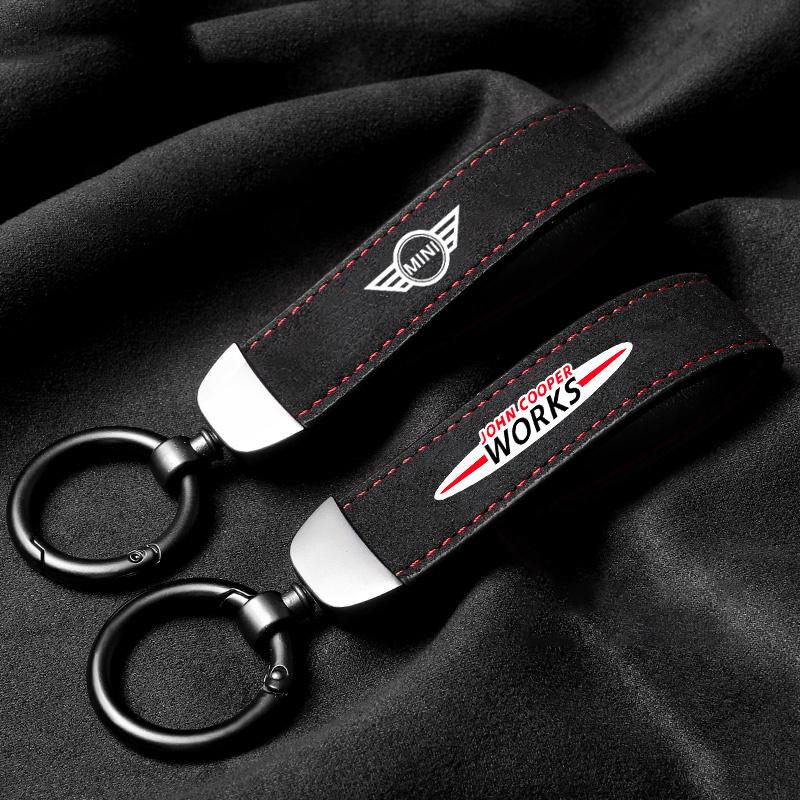 Luxe Suede Leer Auto Sleutelhanger Sleutelring Sleutelketting Auto Accessoires Voor BMW Mini Cooper R50 R53 R55 R56 R60 R61 F54 F55 F56 F60 vhdsg88