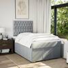 Box Spring Bed with Mattress Light Grey 120x200 Cm Fabric