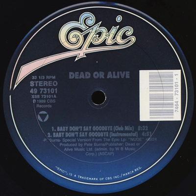 12palcový vinyl DEAD OR ALIVE Baby Dont Say Goodbye XSS73101 1989 USA Dance Electronica Použitý