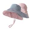 Reversible Foldable Wide UV Sun Wire UV Sunburn Face Slimming [Qzkouma] Women's Hat, Brim, Protection, Hat, Double-Sided Use, Insert, Protection,