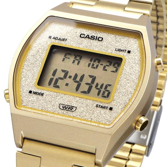 Casio Digital Watch Vintage Series B640WGG-9 Unisex Gold Glitter Face - Gold Glitter Face B640WGG-9