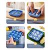 Ice Cube Mold Covered Dust-Proof Silicone Ice Cube Maker with Water-Draining Design 9-Compartment Food-Grade Silicone Football Shape Ice Ball Tray