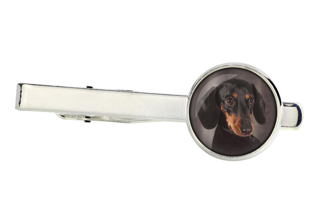 Dachshund Smooth-haired, Wiener dog, Badger dog - cufflinks and tie with your photo, a suit decoration, men's jewelry from the Art-Dog brand.