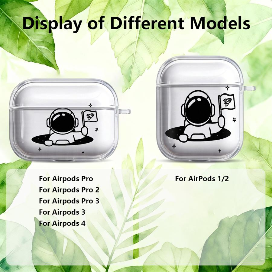 Space Moon Astronaut Case For Airpods Pro Pro3 2 3 1 4 Pro2 Clear Earphone Cases Cover
