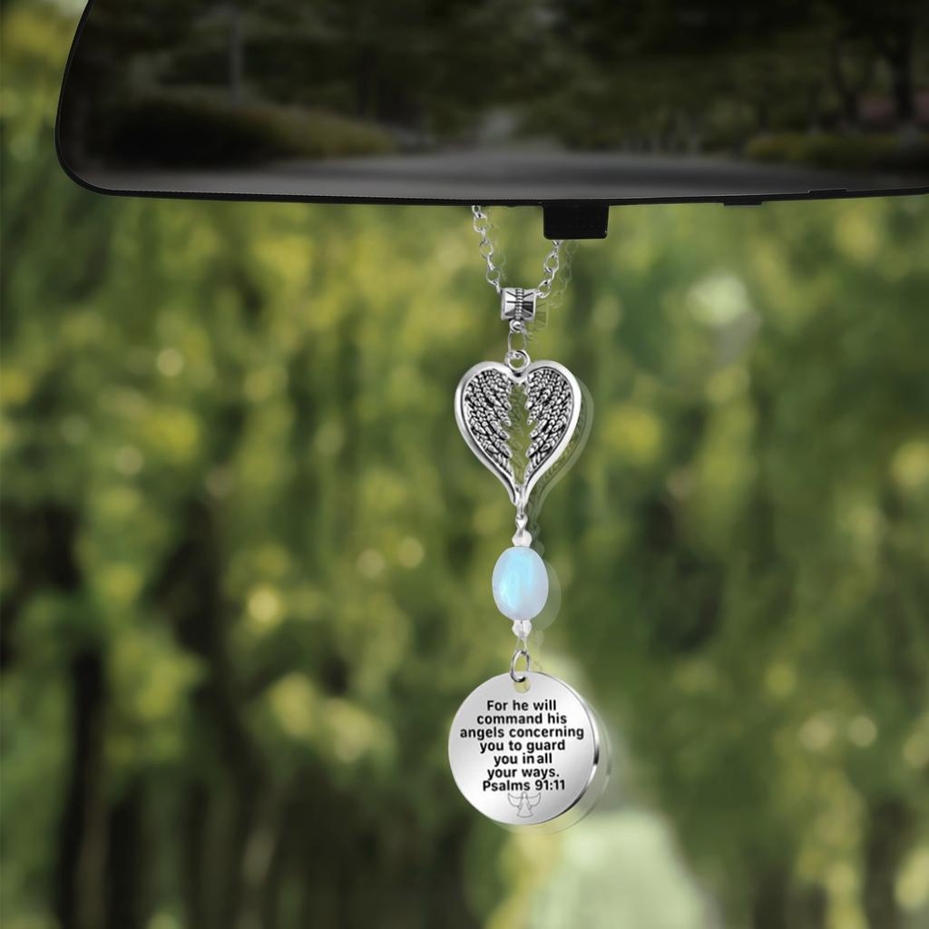 Angel Car Charm Rearview Mirror, Rearview Mirror Accessories, Car Bible Decoration, Rearview Mirror Charm Accessories New Driver Gifts