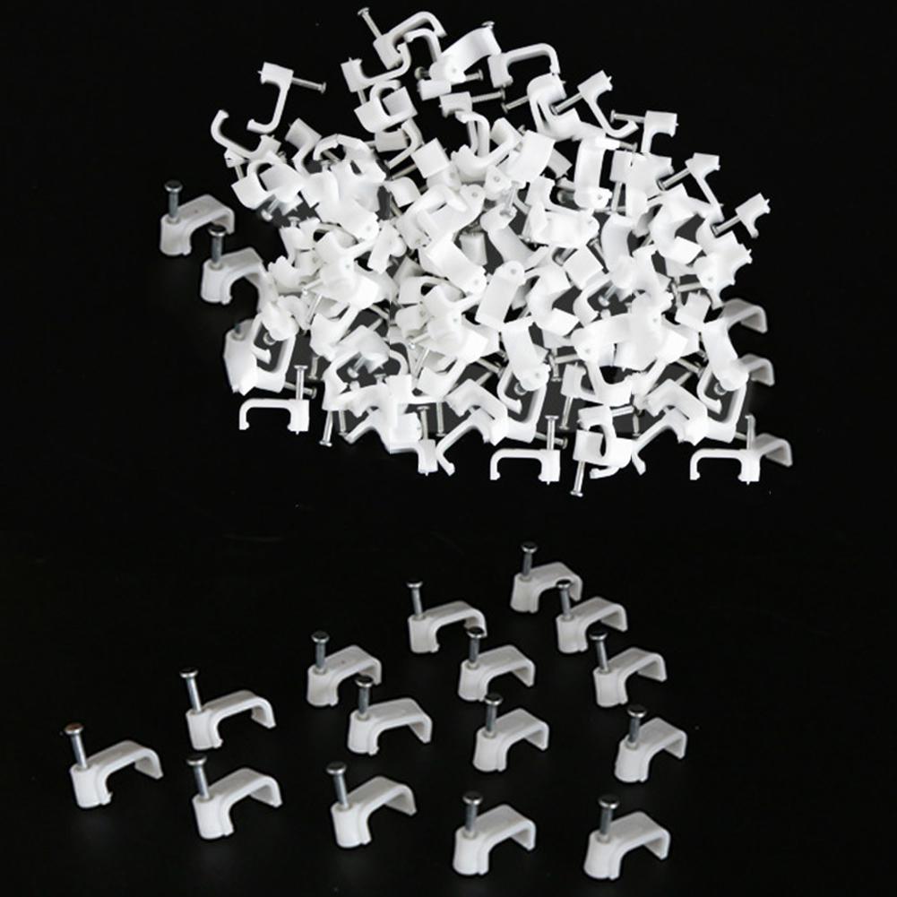 200 x Wall Mount Electric Cable Holder Circle Nail Clips Fastener 4mm | UK