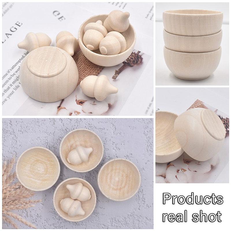 Toddlers Montessori Material Sorter Sensory Toys Wooden Mushroom Pine Cones Blocks Clip Cup Bowl Fine Motor Skill Teaching Aids