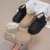 Fashion 2025 Kids Shoes for Girls Snow Boots Winter Plush Little Girl Shoes Fur Child Boys Outdoor Leather Shoes Non-slip Short Boots