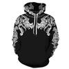 Spring and autumn models trend personality creative series 3D printing long-sleeved sweater fashion with pockets hoodie