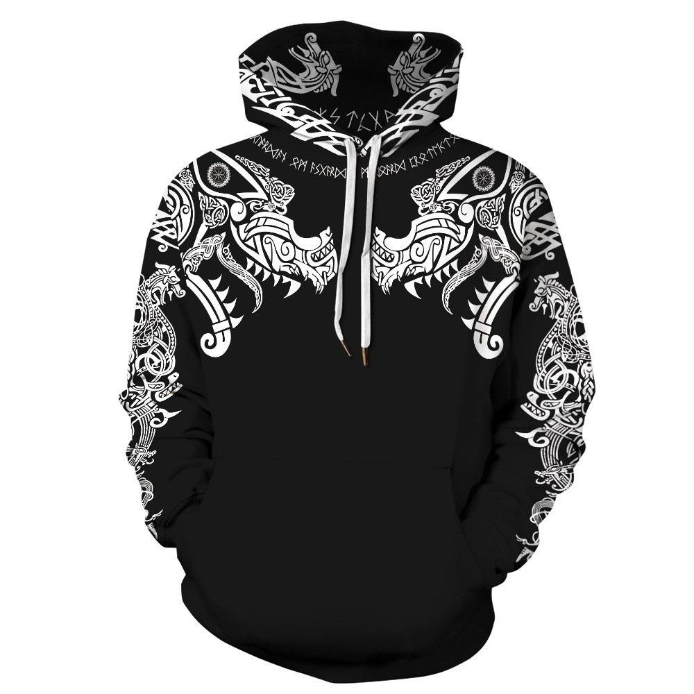 Spring and Autumn Models Trend Personality Creative Series 3D Printing Long-sleeved Sweater Fashion with Pockets Hoodie