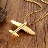 Simple Men Stainless Steel Aircraft Airplane Pendant Necklace Men Chain Necklaces Jewelry Gifts