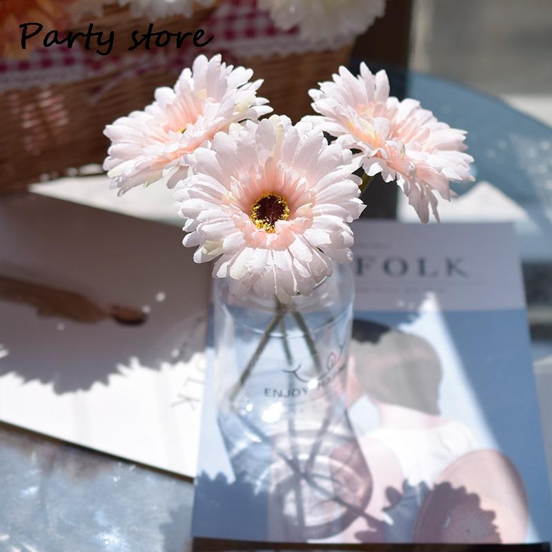 Artificial Silk Gerbera Flowers Wedding Home Decoration Fake Daisy Chrysanthemum Party Home Decoration 3Pcs 6Pcs Batch of 23cm
